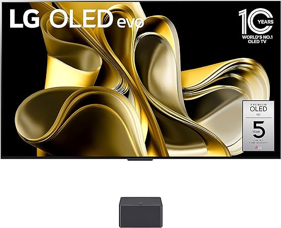 LG 83-Inch Class OLED evo M3 Series, 4K Processor, Smart Flat Screen TV, with Wireless 4K Connectivity, Alexa Built-in (OLED83M3PUA, 2023 Model), Light Satin Silver