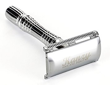 Kanzy ® K100 - Double Edge Safety Razor - Fits All Double Edge Standard Razor Blades - Safety Razor - Blades Are Not Included   Presentation Case With Inside Mirror (K-100)