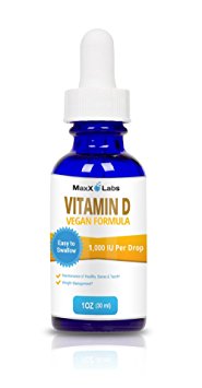 Vegan Vitamin D3 Liquid Formula ★ Vegitarian Vitamin D Drops ★ Best Way to Instantly Boost Energy Levels and Speed Up Metabolism - Gluten and GMO Free - 60 Day Supply