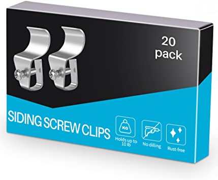 Vinyl Siding Clips for Hanging Security Cameras, Solar Lights, Decors, (20 Pack) No Drilling No Adhesive, Easy to Use, All-Purpose No Damage Outdoor House Siding Hooks Hanger