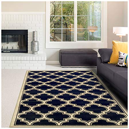 Superior Bohemian Trellis Collection Area Rug 5x8, Blue