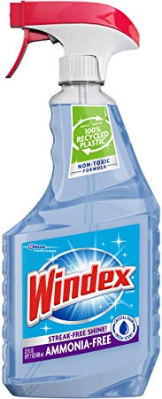 Windex Ammonia-Free Glass Cleaner Trigger Bottle, Crystal Rain, 23 fl oz