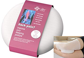 Patented Side Sleeping Knee Pillow Rophi Cushion (Patent Number 2433103), Trialed by UCLAN and Proven to Reduce Back Pain, Leg Sciatica Relief and Help a Slipped Disc. Leg Stocking Helps Stay In Place
