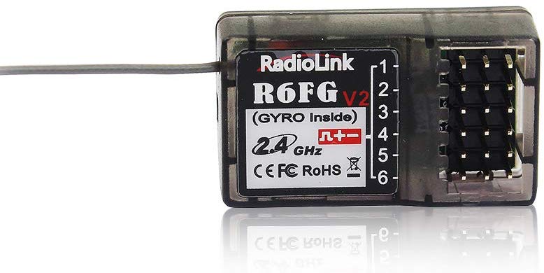 Radiolink R6FG 6CH 2.4G RC Receiver with Gyro Integrated HV Servo for Transmitter RC4GS/RC6GS/RC4G/T8FB/T8S