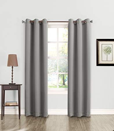 Sun Zero Becca Energy Efficient Grommet Curtain Panel, 40" x 95", Gray