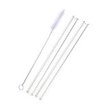 Alink Glass Straws Simple Elegant Short 12mm x 6 Set of 2 with Brush Perfect as Smoothie Straws Party Straws Kids Straws
