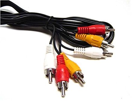 Cables4PC 6FT TRIPLE 3 RCA AV AUDIO VIDEO CABLE FOR DVD VCR TV