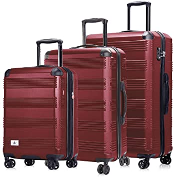 Verdi Luggage Set 3 Piece - Lightweight with USB Port Hardside Carry On Suitcase - Includes Expandable 20 Inch Carry on, 24In/TSA-Approved Lock 28In Checked Bag with 8-Wheel Rolling Spinner