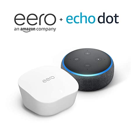 Amazon eero mesh WiFi system (3-pack) with Echo dot (Charcoal)