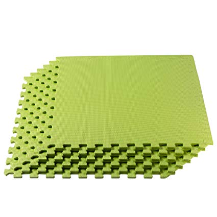 We Sell Mats Multipurpose Exercise Floor Mat with EVA Foam, Interlocking Tiles, Anti-Fatigue, for Home or Gym, 24 x 24 x 3/8 Inches