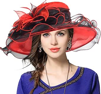 Kentucky Church Derby Hat Wide Brim Flounce Cocktail Tea Party Bridal Dress Hats