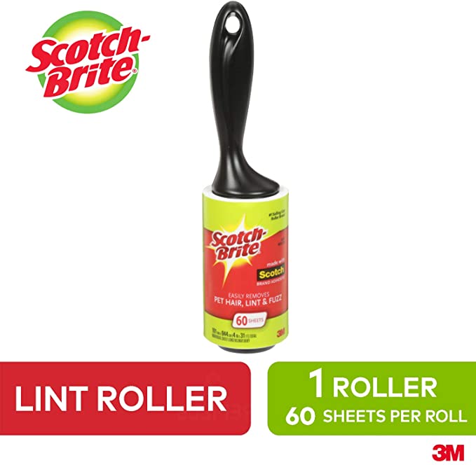 Scotch-Brite Lint Roller, 1 Roller with 60 Adhesive Sheets, Refillable Lint Brush