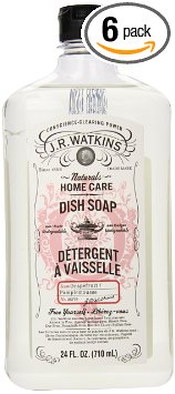 J.R. Watkins Natural Liquid Dish Soap, Grapefruit, 24 Ounce (Pack of 6)