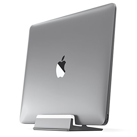 UPPERCASE KRADL Aluminum Vertical Stand for MacBook 12", Space Gray/White