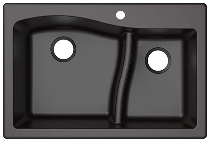 Kraus KGD-442BLACK Quarza Granite Kitchen Sink, 33-inch, Black