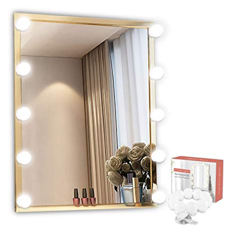DIY Vanity Mirror Lights Kit Sailstar Hollywood Style with Dimmable 10 LED Bulbs for Makeup Vanity Table Set and Bathroom Dressing Room, Lighting Fixture Strip with USB Charging (Mirror Not Include)