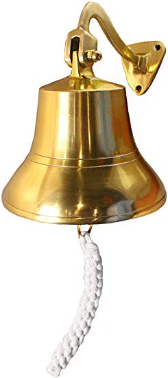 Well Pack Box Brass Bell Ships Nautical Decor Ship with Rope Dinner Polished Bright Clear Sounding Note