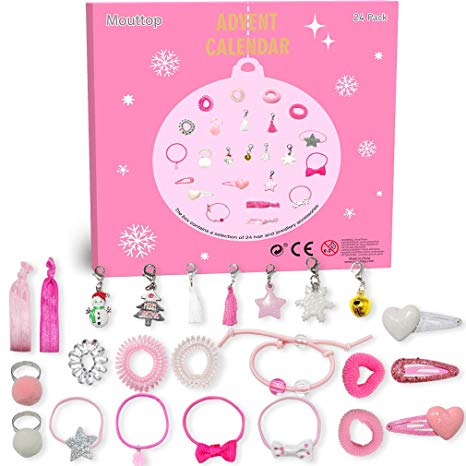 Christmas Countdown Calendar for Kids Teen Girls Women 2019,Innovative Advent Calendar DIY Beads Charms Bracelet for Kids Christmas Jewelry Box