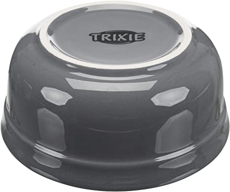 TRIXIE Set comederos, 2 × 0.6 l/15 cm, Azul Petróleo/Gris, Perro