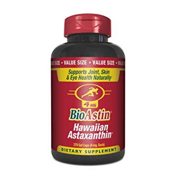 BioAstin Hawaiian Astaxanthin – 270 ct – 4mg – Supports Joint, Skin, Eye Health Naturally – A Super-Antioxidant Grown in Hawaii