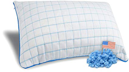 PINETALES Premium Camping and Travel Pillow [ Water and Weatherproof, with Cool Touch Cover ]. MADE IN USA with 100% Mercury Free CertiPUR-US Certified Shredded Memory Foam