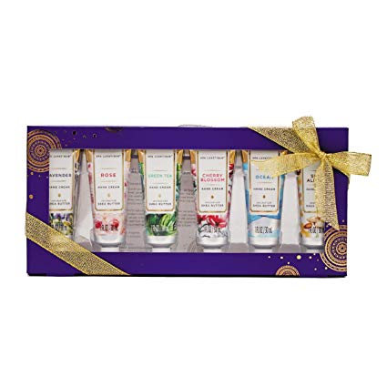 Spa Luxetique Shea Butter Hand Cream Gift Set, 6 Travel Size (1oz each) Nourishing Hand Cream Set with Natural Aloe and Vitamin E, Moisturizing & Hydrating for Dry Hands. Ideal Gift for Women, Her