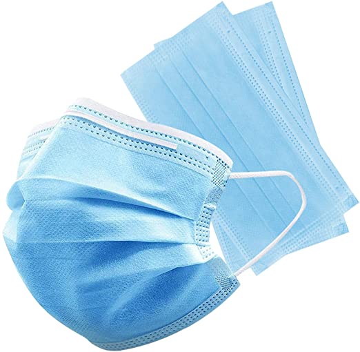Disposable Face Mask, 3-Ply Facial Cover Masks with Ear Loop, Breathable Non-Woven Mouth Cover for Personal, Suitable for Home, Office, Outdoor- 50 PCS