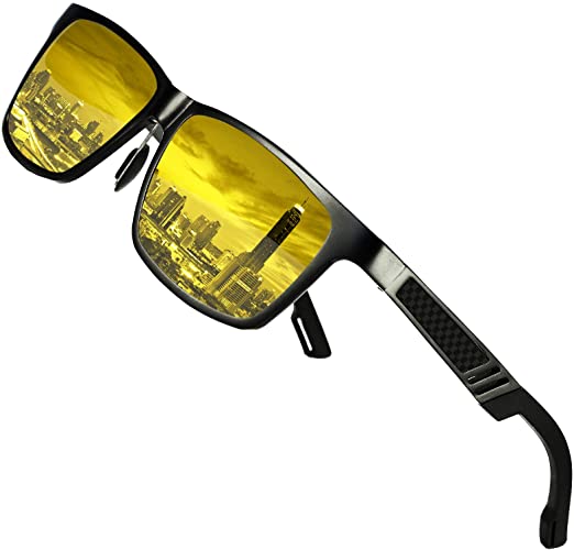 Duco Men's Al-Mg Metal Frame Anti Glare Night Vision Driving Glasses for Men 2217