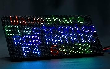 RGB Full Color LED Matrix Panel 64x32 Pixels, 2048 Individual RGB LEDs,Adjustable Brightness,4mm Pitch, Displaying Text Colorful Image Animation Chainable Design Compatible with Arduino/Raspberry Pi