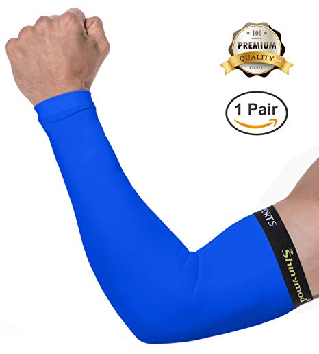 Shinymod Arm Sleeves UV Protection Sleeves Men Women Youth Arm Warmers Compression Sports Long Sleeves Cycling Hiking Golf Basketball Driving Fishing Tattoo Covers Elbow Sleeves