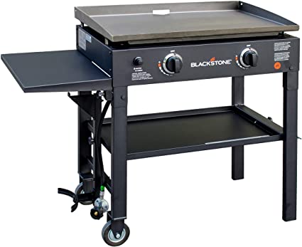 Blackstone 28 inch Outdoor Flat Top Gas Grill Griddle Station - 2-burner - Propane Fueled - Restaurant Grade - Professional Quality