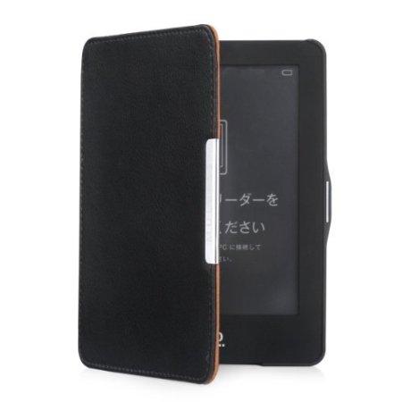 Mulbess Kobo Glo Premium Genuine Leather Case Ultra Slim Cover for Kobo Glo with Magnetic Auto Sleep Wake Function Color Black