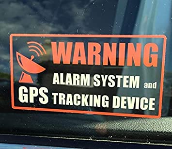 Printed on adhesive side, (4 Pack) 4" x 2" - Alarm System GPS Tracking Device - Vehicle Car Window Safety Warning Security Alert Vinyl Label Sticker Decal - Front Adhesive Transparent Clear Vinyl