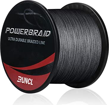 RUNCL PowerBraid Fishing Line 4/8/9 Strands, Braided Fishing Line 300/500/1000Yds - Seamless Weaving Tech, Enhanced Coating Tech, Zero Stretch, High Sensitivity, Smaller Diameter - Braid Line 15-115LB