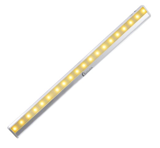 Motion Sensor LED Closet Light - Kitclan Rechargeable 20-LED Stick-on Anywhere Light, Portable Night Light/Sensor Light/Step Light for Cabinet, Corridor, Hallway(Warm White)