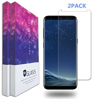 Galaxy S8 Plus Screen Protector, SUPZY 9H Hardness 3D Curved Premium Ultra-Clarity Bubble-Free Scratch-Proof Tempered Glass for Samsung Galaxy S8 Plus Film - (Clear 2Pack)