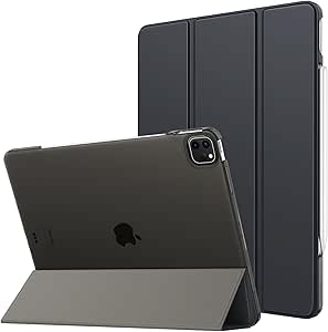 MoKo for iPad Air 13 Inch Case 2024/ iPad Pro 12.9 Case (6th/5th Gen 2022/2021), Slim Smart Shell Translucent Frosted Hard PC Back Cover, Support Touch ID & Pencil Pro/2nd/USB-C, Space Gray