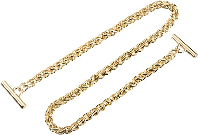 uxcell Iron Flat Chain Strap, 35" Handbag Chains Accessories Purse Chain Straps with Toggle Clasps for Shoulder Bags Cross Body DIY, Gold Tone