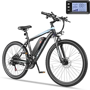 ANCHEER Electric Bike Electric Mountain Bike 500W 26'' Commuter Ebike, 20MPH Adults Electric Bicycle with Removable 48V/374.4Wh Battery, LCD-Display and Professional 21 Speed Gears