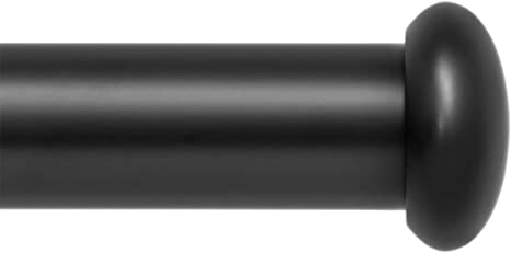Ivilon Window Curtain Rod Oval End Cap - 1 inch Pole. 48 to 86 Inch. Black