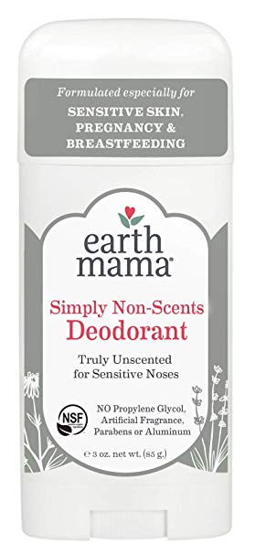 Earth Mama Deodorant for Sensitive Skin, Pregnancy and Breastfeeding Natural Non-Scented, 3-Fluid Ounce