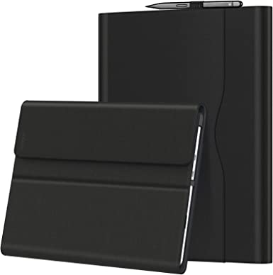 MoKo Case for Microsoft Surface Pro 9 & Pro 9 5G 2022/ Pro 8 13" 2021 Touchscreen Tablet - Portfolio Business Cover Case Compatible with Type Cover, with Side Pocket and Pen Loop, Black