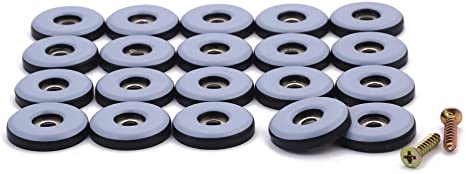 1-1/4" Screw on Furniture Glides Sliders for Wooden Furniture-FURNIGEAR Heavy Duty PTFE (Teflon) Chair Leg Slides Move Your Furniture Easy & Safely - Best Floor Protector (20 Pack)