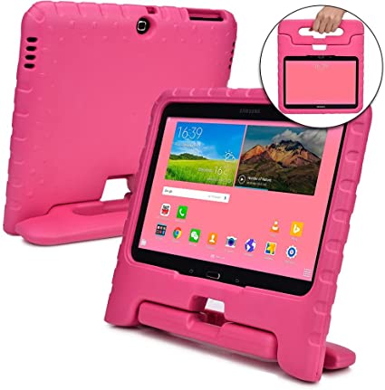 Cooper Dynamo [Rugged Kids Case] Protective Case for Samsung Tab 4 10.1, Tab 3 10.1 | Child Proof Cover with Stand, Handle | SM-T530 T531 T535 (Pink)