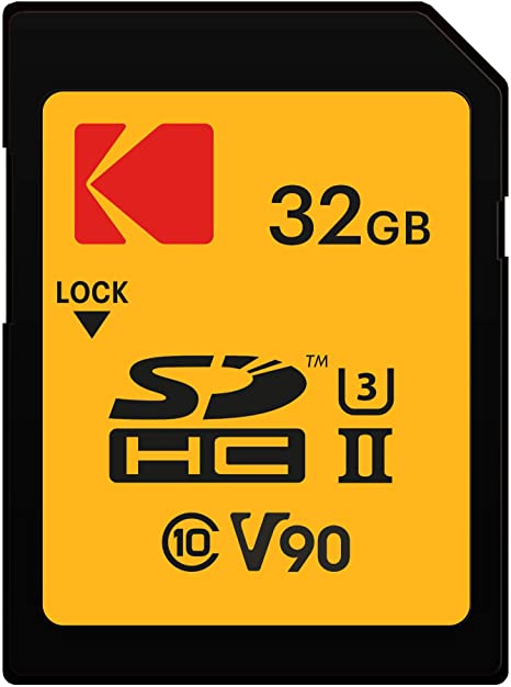 Kodak 32GB UHS-II U3 V90 Ultra Pro SDHC Memory Card - Up to 300MB/s Read Speed and 270MB/s Write Speed