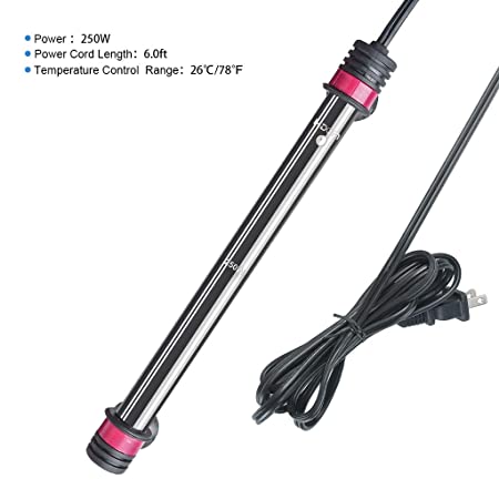 UPETTOOLS Submersible Aquarium Heater, Fish Tank Preset Heater with Electronic Thermostat and UL Listed High Temperature Protection
