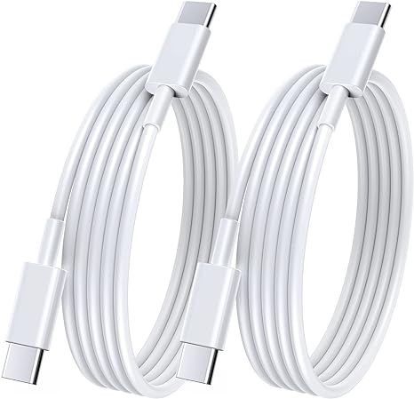USB C to USB C [1M 1.8M 2Pack] USB C Cable 100W PD Fast Charging Type C to Type C Cable for iPhone 15/15 Plus/15 Pro/15 Pro Max,MacBook Pro/Air,iPad Pro/Air, Samsung Galaxy S23 S22 S21,Huawei Etc