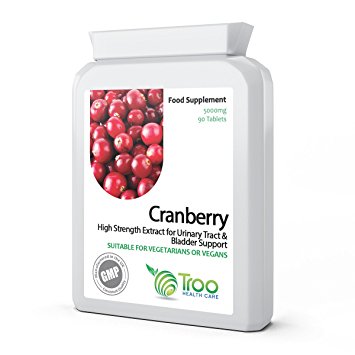 Cranberry 5000mg 90 Tablets - High Strength Daily Supplement to Support a Healthy Urino-Genital Tract, Kidneys and Bladder, Healthy Heart & Cardiovascular Function, Healthy Circulation & Healthy Bacteria Balance
