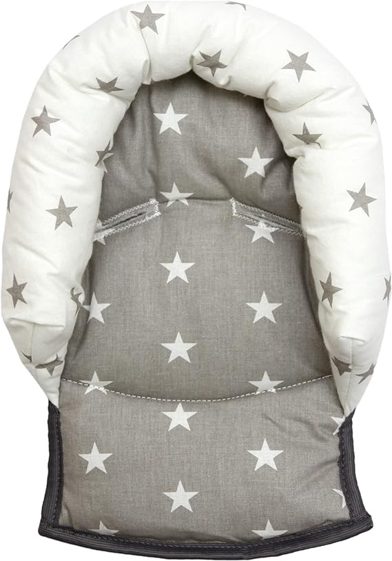 UNIVERSAL Infant Baby Toddler car seat, stroller head support pillow (Soft Cotton) (N star white/grey)
