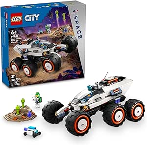 LEGO City Space Explorer Rover and Alien Life Toy, Space Gift for Boys and Girls Ages 6 and Up with 2 Minifigures, Robot and Extraterrestrial Figures, Pretend Play STEM Toy, 60431